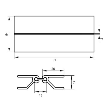 Accesoriu cuplare plinta, Teko, PVC, aluminiu, 150 mm