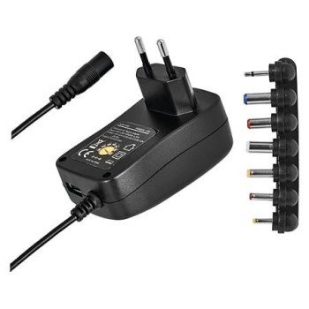 Adaptor incarcator universal Emos, 7 mufe, 1000 ma, 2 A/10 W, iesire USB, negru