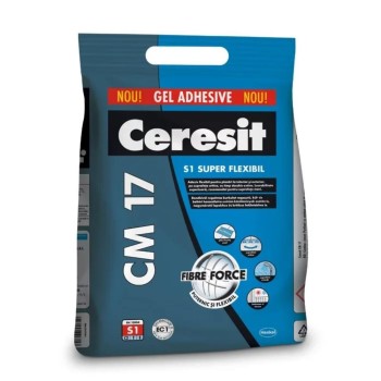 Adeziv flexibil piatra naturala si placari ceramice Ceresit CM 17, interior/exterior, gri, 5 kg
