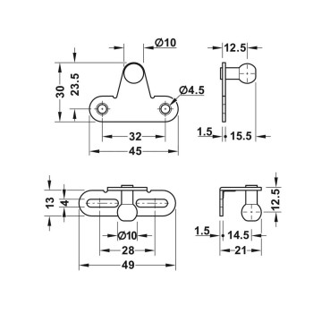 Amortizor gaz Hafele 80 N, aluminiu, gri, 8 kg