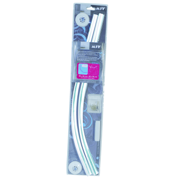 Bara pentru perdea de dus MSV, inox, crom, curbata, 80 x 80 cm