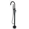 Baterie cada freestanding Axys Seel, fixare in podea, alama, negru, monocomanda, 109 x 95.5 x 16 cm