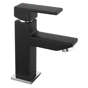 Baterie lavoar Ferro Zicco Negru BZI2BL , monocomanda, alama, 8,3 x 9,3 x 16,1 cm