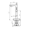 Baterie stativa cada freestanding Ferro Fiesta BFI11F, monocomanda, set dus inclus, montaj in pardoseala, reversibila, crom 85,7 x 68,7 x 21 cm