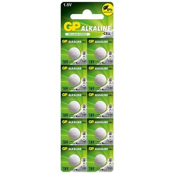 Baterii buton GP, alcaline, AG10, 10 buc