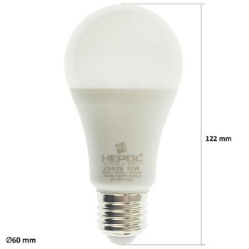 Bec LED 15W Hepol, E27, A60, lumina calda
