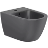 Bideu suspendat Roca Ona, ceramica, negru mat