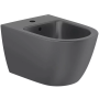 Bideu suspendat Roca Ona, ceramica, negru mat