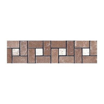 Border travertin, aspect antichizat, AC1, multicolor, 30.5 x 7.5 x 1 cm