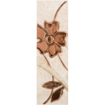 Brau faianta, Kai Cermics Savina New, aspect floral, maro si bej, 6 x 20 cm