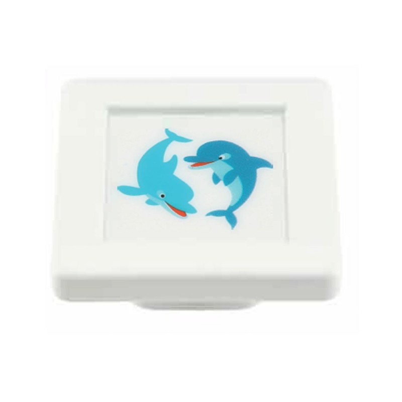 Buton patrat Sedef, model dolphin, plastic, 40 x 40 x 19 mm