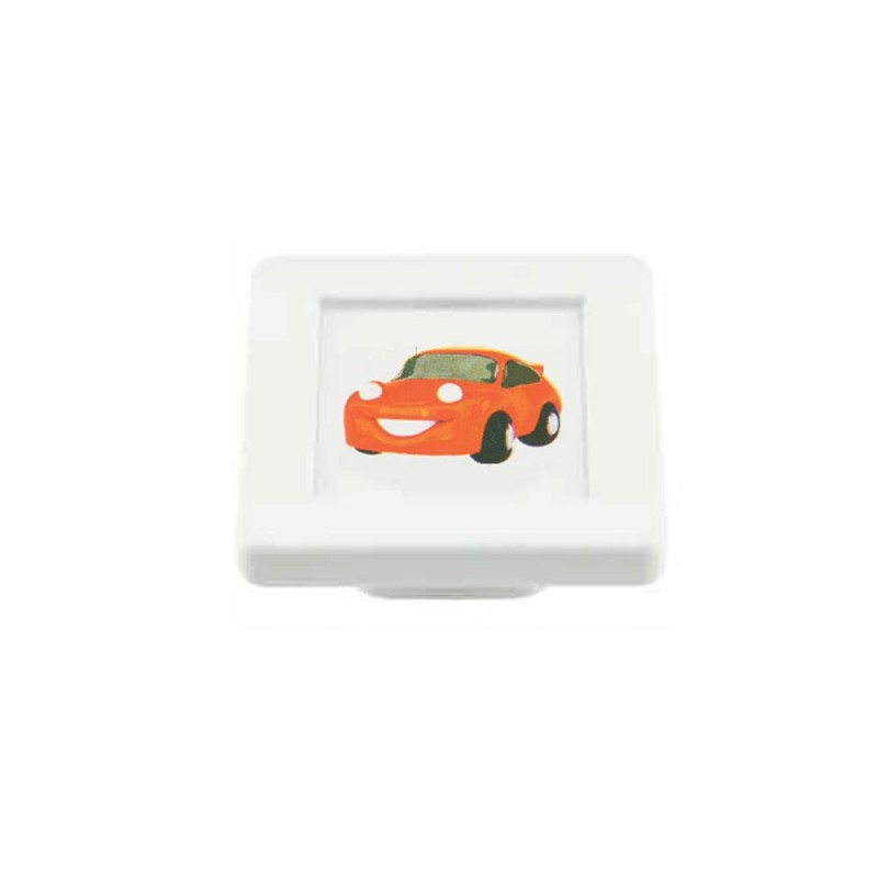 Buton patrat Sedef, model mcqueen, plastic, 40 x 40 x 19 mm Buton patrat Sedef, model mcqueen, plastic, 40 x 40 x 19 mm