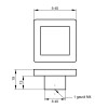 Buton patrat Sedef, model ship, plastic, 40 x 40 x 19 mm
