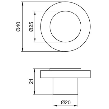 Buton Sedef Seria Y aluminiu 40 mm