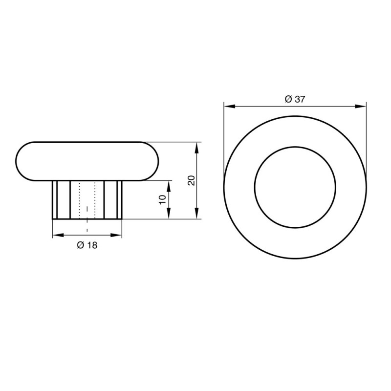 Buton Tor Teko 8145-B, plastic, roz/gri, 37 mm