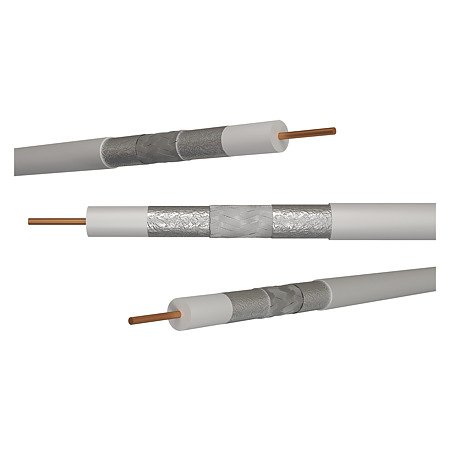 Cablu coaxial Emos CB113 LSZH, 1 conductor, diametru 1.13 mm, alb, 250 m