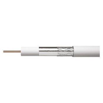 Cablu coaxial Emos CB130/ RG6U,1 conductor, diametru 1.02 mm, alb, 20 m/colac