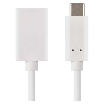 Cablu de date USB A 3.0 - USB C 10 Gbit/s, pvc, alb, 15 cm