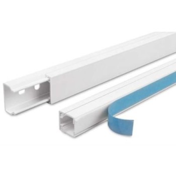 Canal pentru cablu cu banda autoadeziva Dietzel, 16 x 16 mm, 2 m, alb, PVC ignifugat