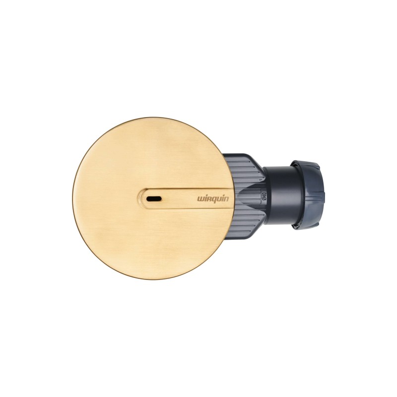 Capac tip DOM pentru sifon Wirquin SLIMPlus, din metal, auriu periat, Ø118 mm