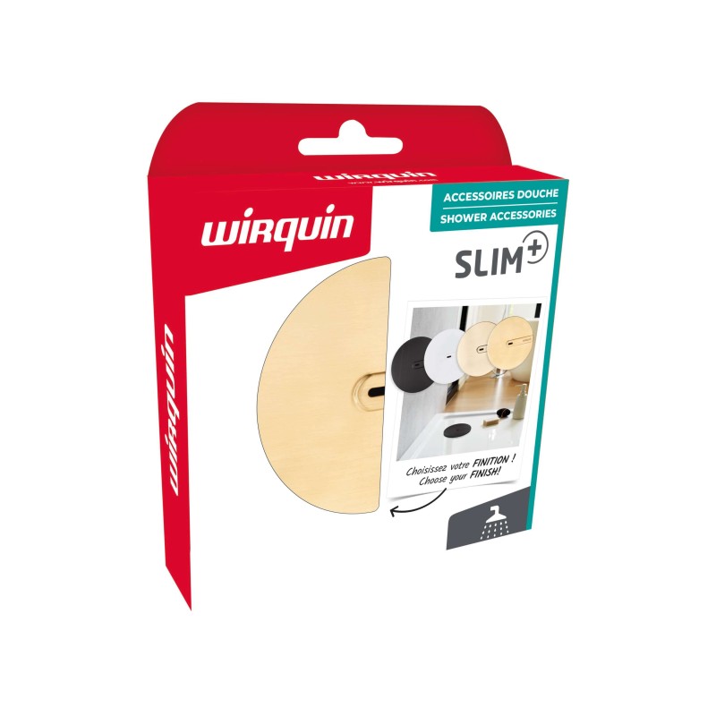 Capac tip DOM pentru sifon Wirquin SLIMPlus, din metal, auriu periat, Ø118 mm
