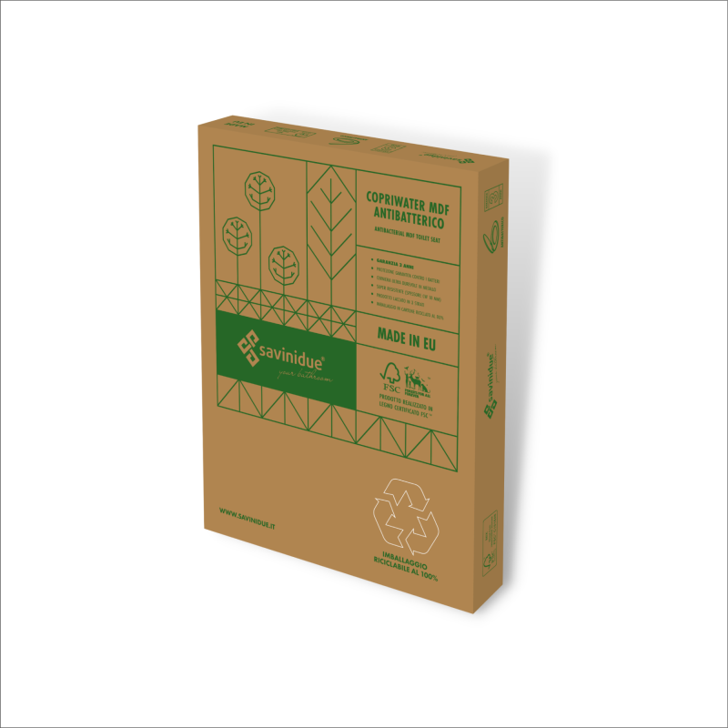 Capac WC Savini Due, MDF, gri, 37.1 x 44.1 cm