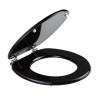 Capac WC Savini Due, MDF, negru, 37.1 x 44.1 cm