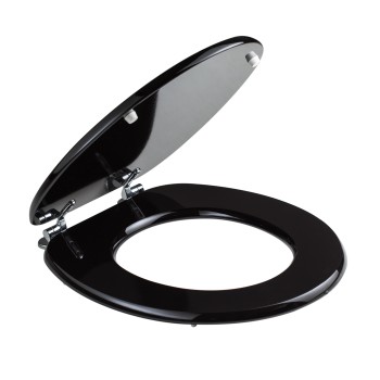Capac WC Savini Due, MDF, negru, 37.1 x 44.1 cm