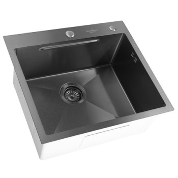 Chiuveta bucatarie Sandonna Handmade HD5550, inox negru, 1 cuva, 50 x 55 cm