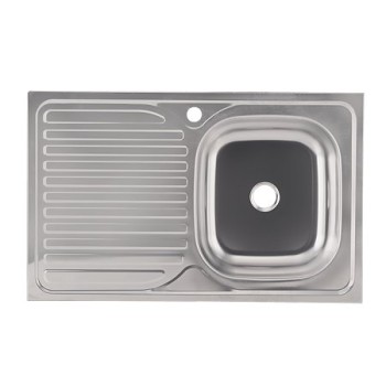 Chiuveta bucatarie Sanitec C 404, inox, 1 cuva dreapta, 800 x 500 mm