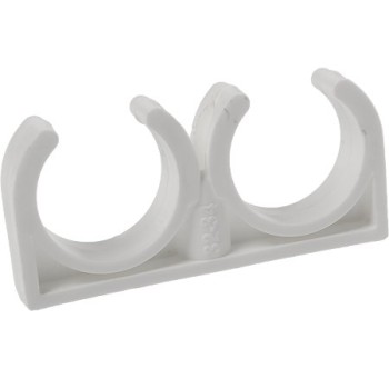 Clema fixare tevi PPR Formull, dubla, alb, 32 mm