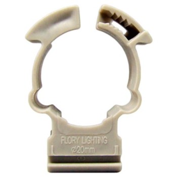 Clema omega pentru fixare Flory Lighting, PP, D 20 mm, gri