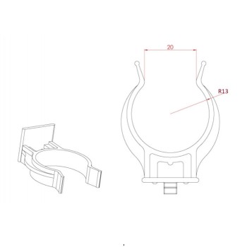 Clips fixare plinta de mascare, plastic, negru, D26