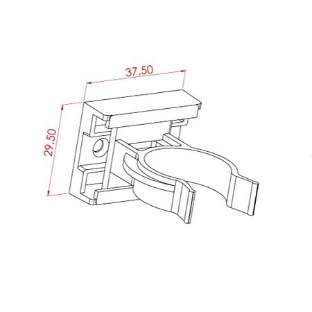 Clips pentru picior bucatarie, PVC, negru, 29.5 mm