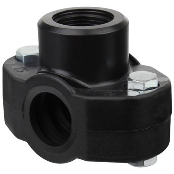 Colier fixare teava PEHD Plastica Alfa, filet interior, negru, 40 mm x 3/4