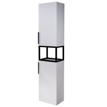 Coloana baie Sanitop Vision, montaj pe sol, 2 usi, PAL infoliat + MDF infoliat, alb, 35 x 28 x 165 cm