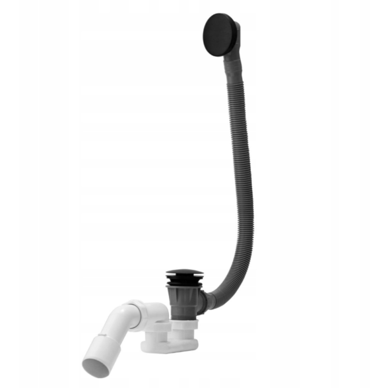 Coloana de cada Wirquin, cu buton ABS si dop Quick-Clack, alb/negru mat, ø40,  70 cm