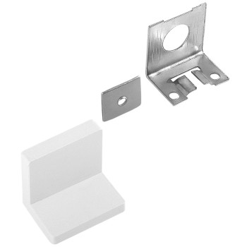 Coltar din tabla pentru corpuri suspendate, alb, 45 x 40 mm