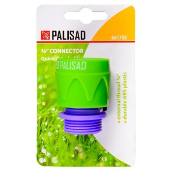 Conector filet exterior Palisad, 3/4 inch, functie autostop, ABS