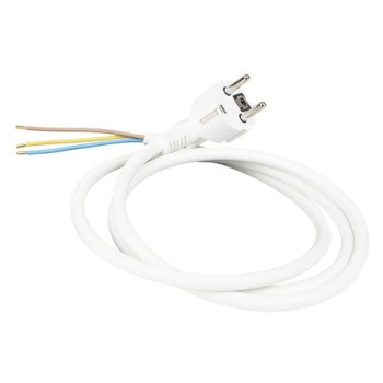Cordon electric cu fisa injectata si racord, Wconn, 3 m, alb