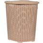 Cos colt pentru rufe Inaplast Mara rattan, plastic, bej, 50 l, 49 x 41 x 59 cm