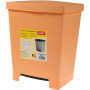 Cos gunoi cu pedala RomTatay, plastic, portocaliu, 23L