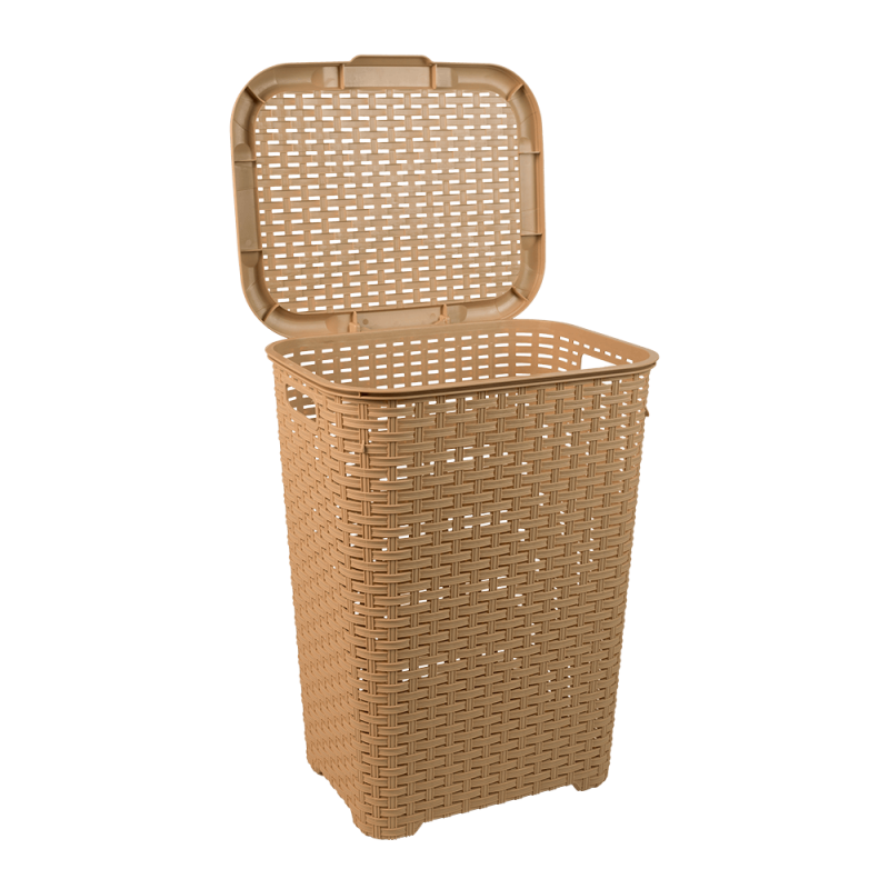 Cos mare rufe Inaplast, impletit, plastic, bej, 44 x 35 x 59 cm