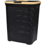 Cos pentru rufe mic Inaplast, impletit, plastic, maro, 43 x 51 x 33 cm