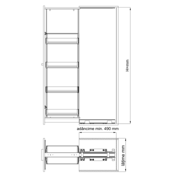 Cosuri raft Alto FGV, 400 mm, 4 piese