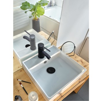 Dop universal din silicon UPPY Wirquin, 2in1 filtru si dop, negru, mat, Ø110mm