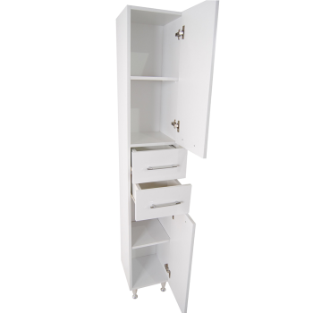 Dulap baie Badenmob Sole, montaj pe sol, 2 usi + 2 sertare, PAL  + MDF, alb, 30 x 31, 6 x 180 cm