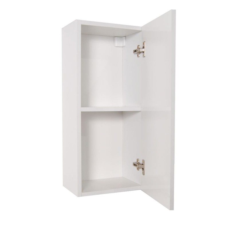 Dulap baie cu oglinda Badenmob, montaj suspendat, PAL lucios, alb, 30 x 21.6 x 68 cm