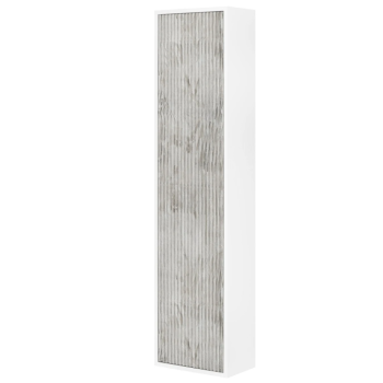 Dulap baie suspendat Savini Due Portofino 2320C/F00/F43, 1 usa, alb + stejar antichizat, 33.7 x 16 x 138.6 cm