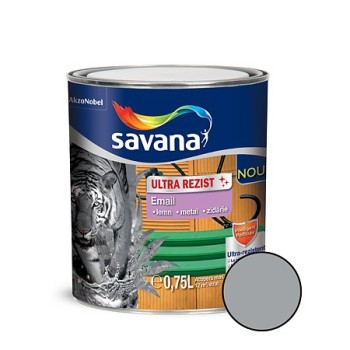 Email Savana ultra rezist pentru metal/lemn/zidarie, interior/exterior, gri, 0,75 l